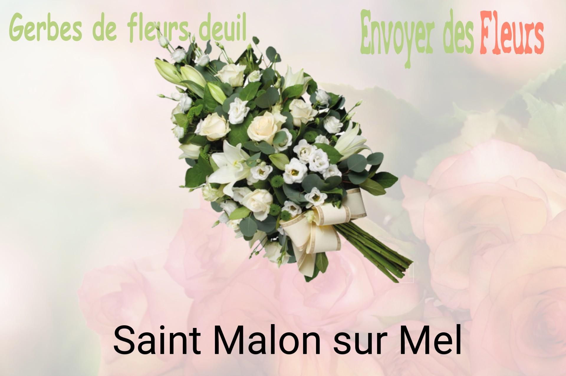 Gerbe de fleurs de deuil livrée à Saint-Malon-sur-Mel